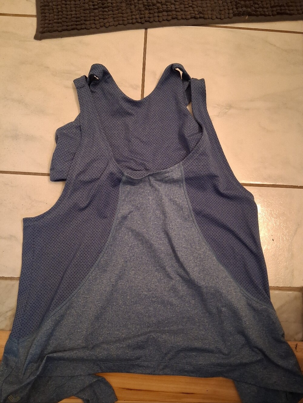 Lole Blue Racerback Mesh-Back Sports Tank